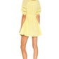 Ciceli Embroidered Dress in LEMON YELLOW