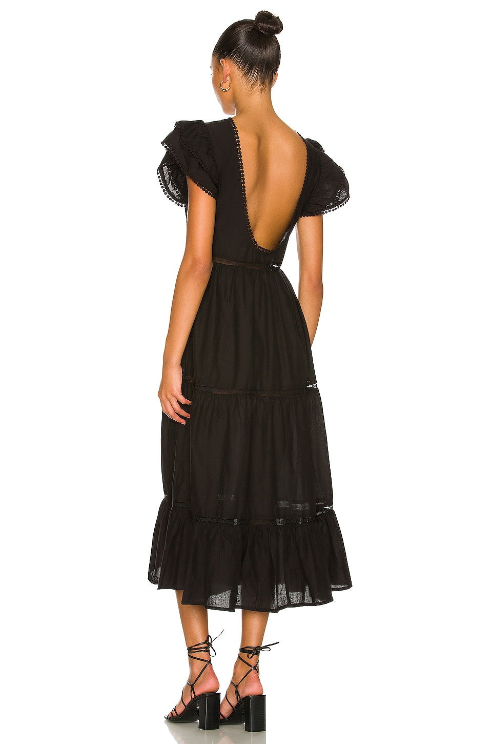 Claudette Midi Dress in BLACK
