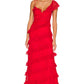 Kristen Lace Gown in CHERRY RED