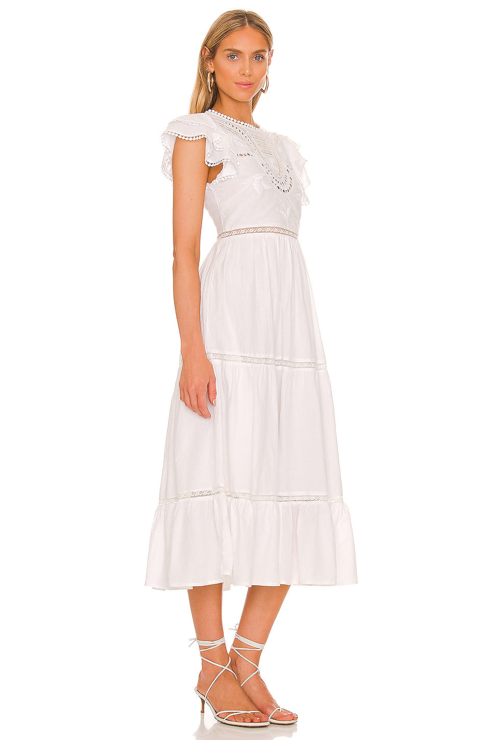 Claudette Midi Dress in WHITE