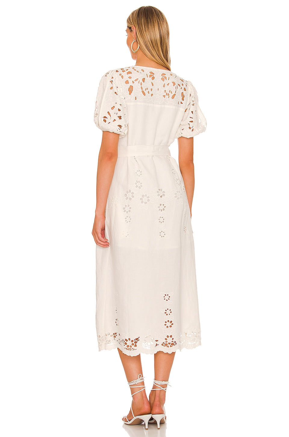 Annie Midi Dress in WHITE