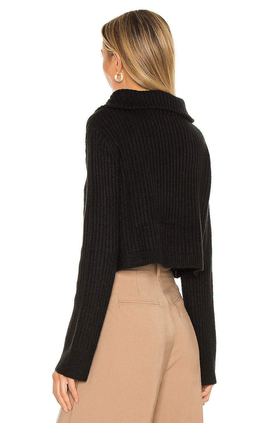 Lovelle Zip Up Sweater in BLACK