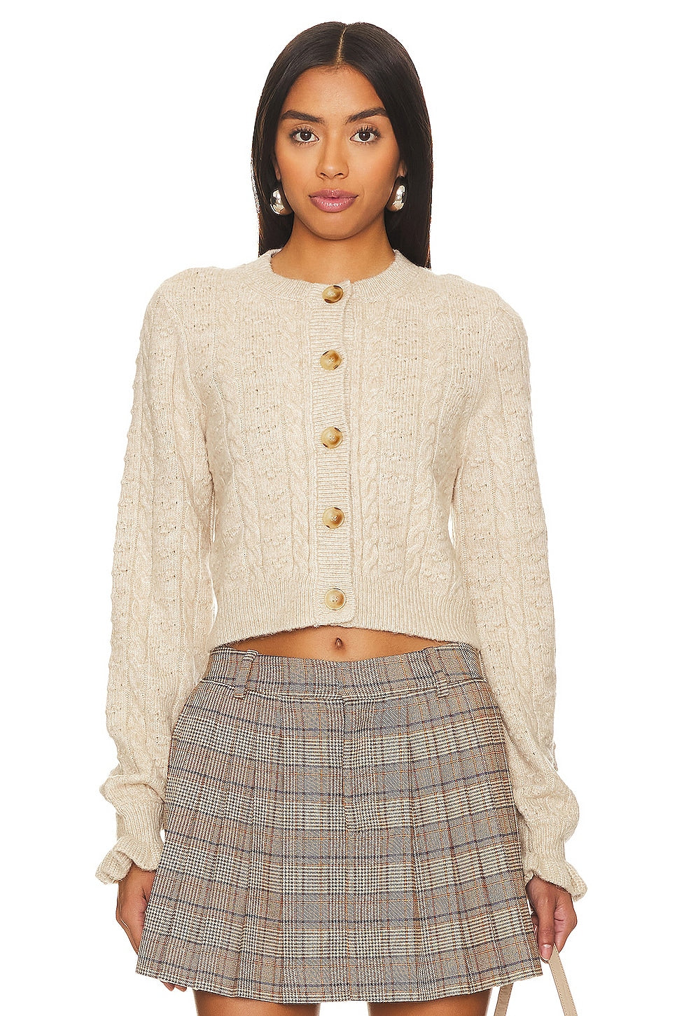 Palmira Cropped Cable Cardigan