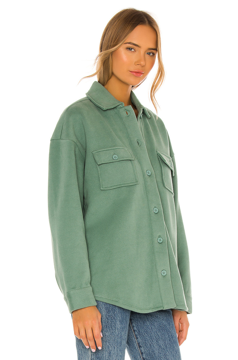 Utility Fleece Jacket in SAGE GREEN