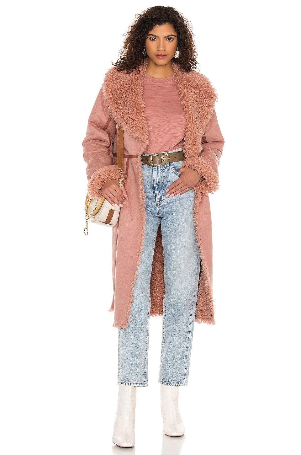 Maisey Faux Suede Jacket in ROSE