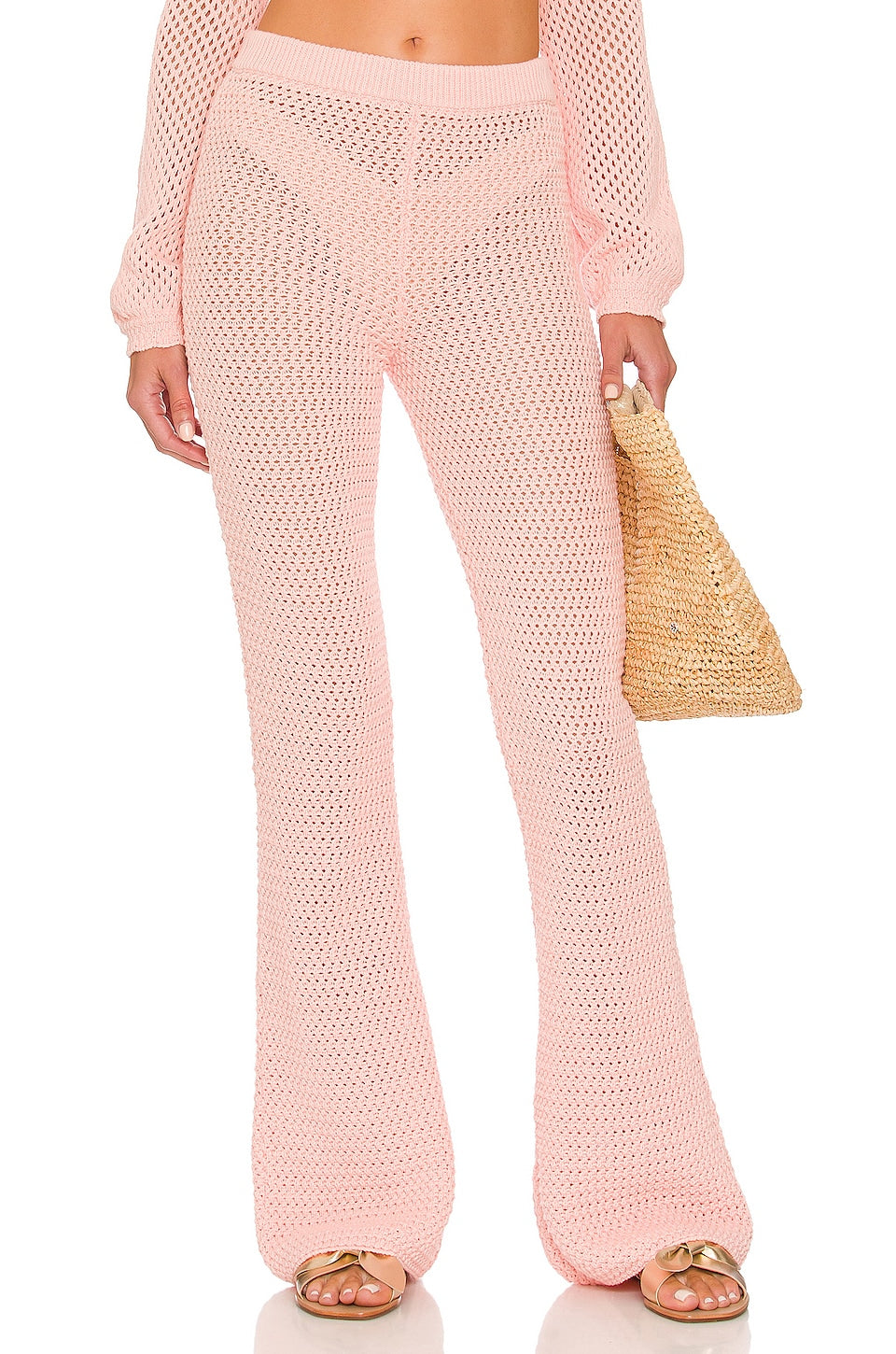 Andy Open Stitch Knit Pant in MAUVE