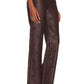 Sara Embroidered Faux Leather Pant