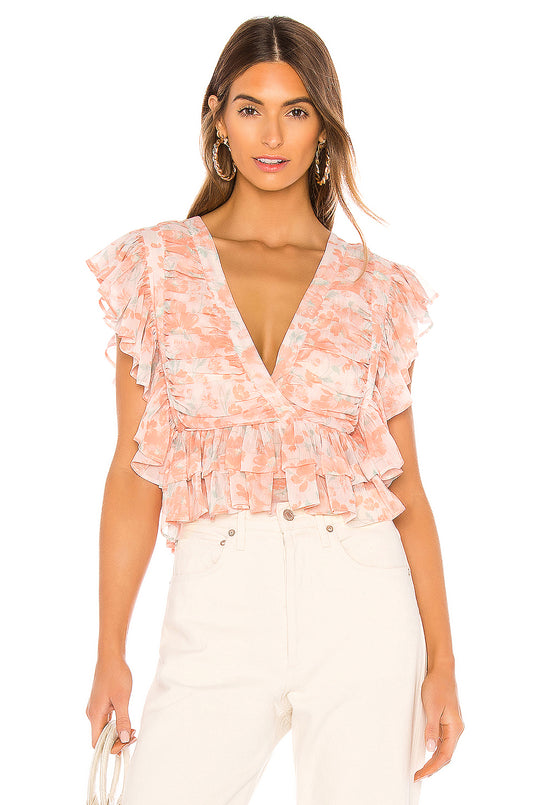 Kaia Top in BLUSH POPPY FLORAL