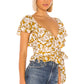 Wiley Wrap Top in MARIGOLD FLORAL