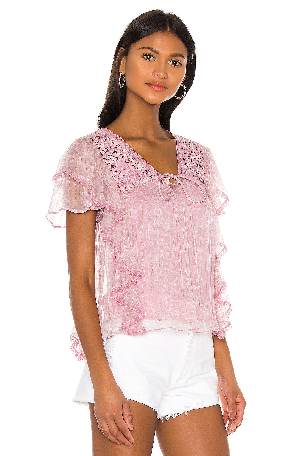 Bryce Top in LILAC TOILE FLORAL
