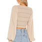 Dianna Smocked Top in TAN