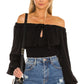 Taylor Ribbed Top in BLACK