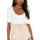 Green The Zoe Top in IVORY