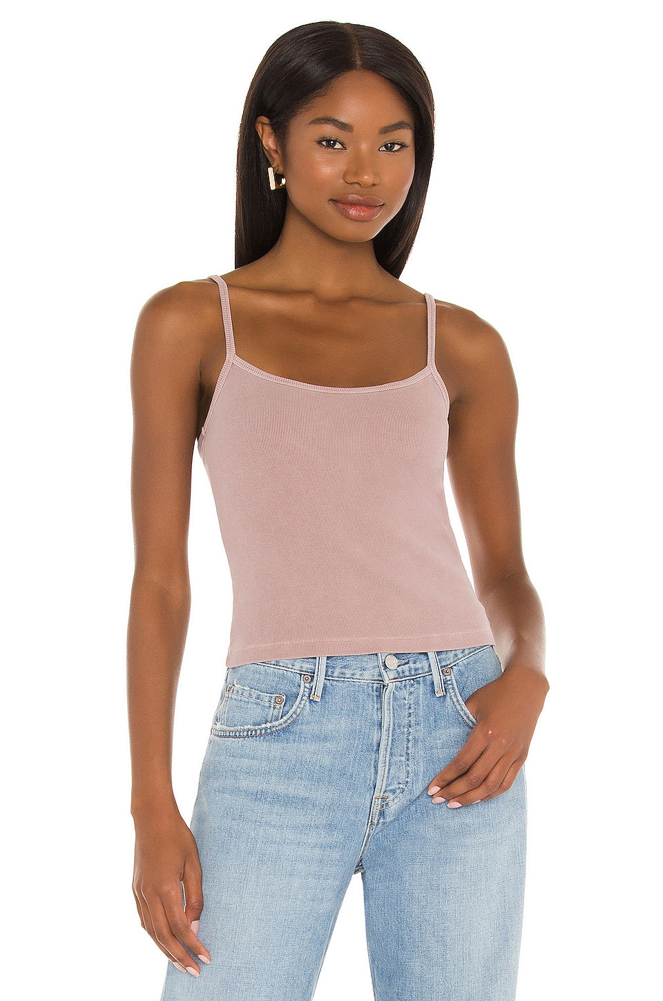 Green The Dylan Tank Top in LIGHT MAUVE