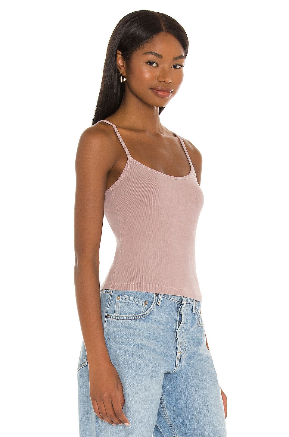 Green The Dylan Tank Top in LIGHT MAUVE