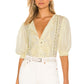 Brielle Embroidered Top in MELLOW YELLOW