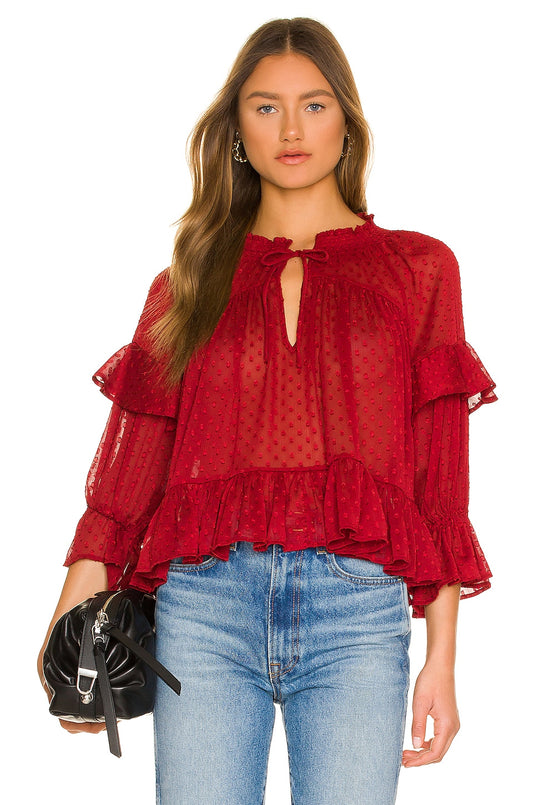 Abby Top in DEEP RED