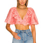 Hailey Wrap Top in CORAL