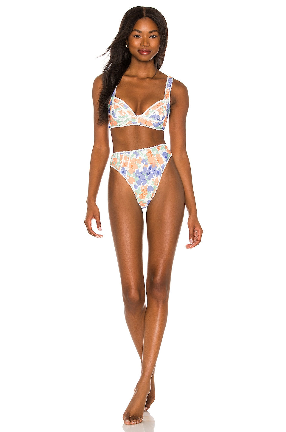 Bethany High Waist Bottom in PERIWINKLE FLORAL