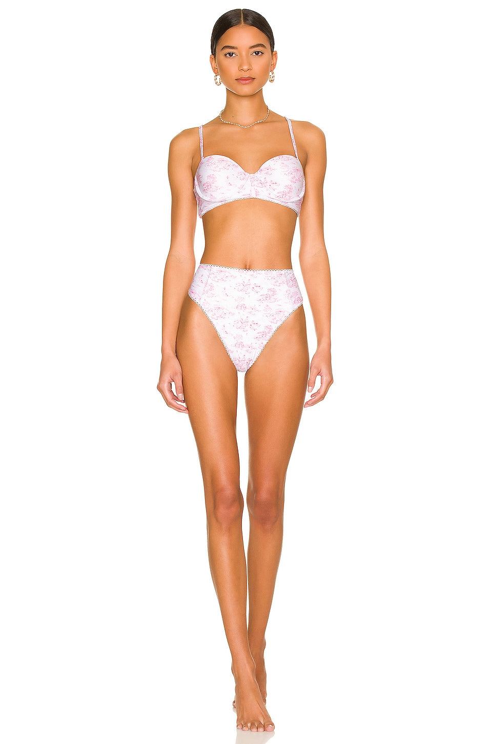 Delphina High Waist Bottom in PINK TOILE
