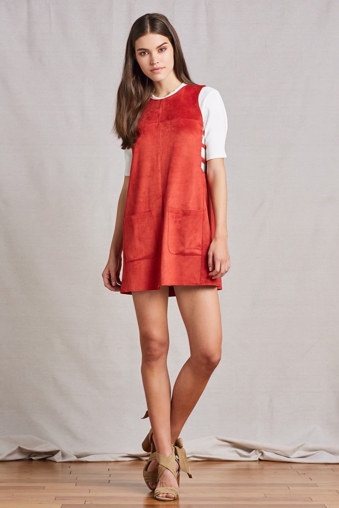 Abbot Suede Dress in CLAY