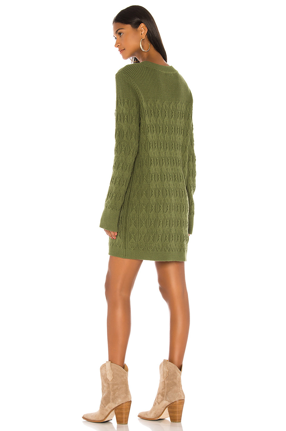 Ambrosia Sweater Dress in EVERGREEN