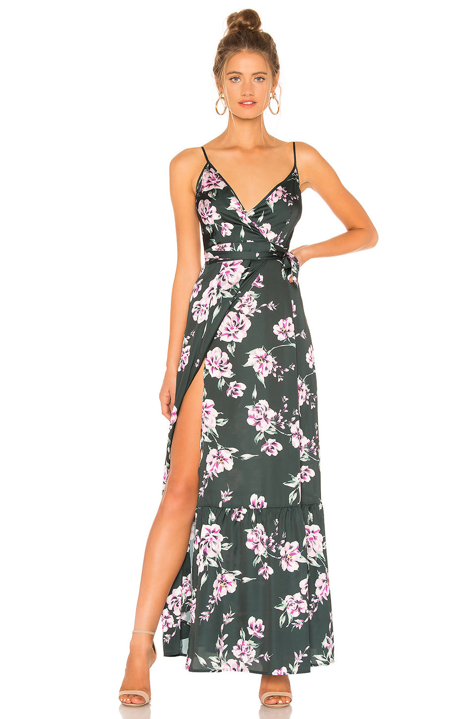 Aubrie Dress in HUNTER GREEN FLORAL