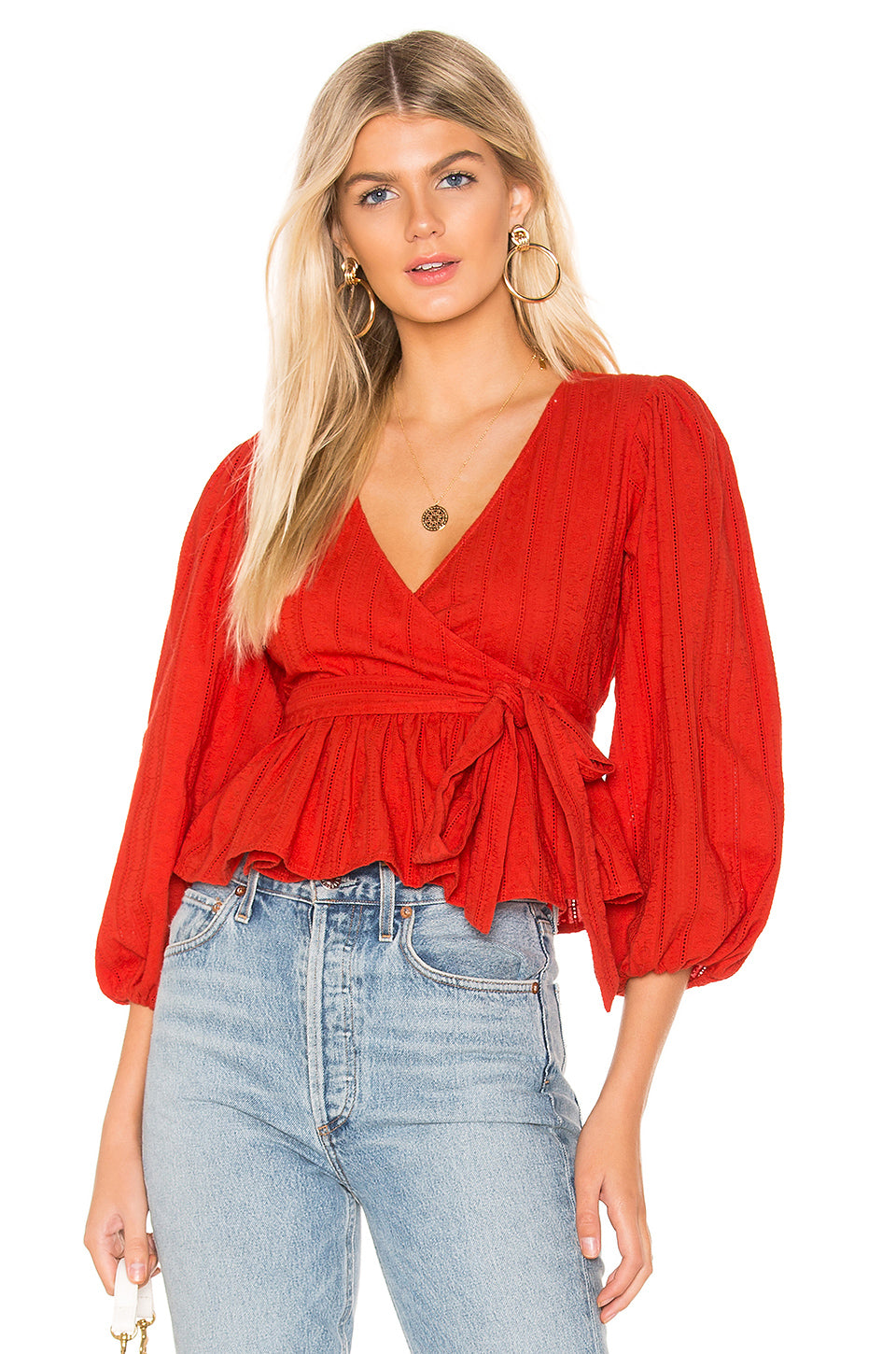 Candace Blouse in CHERRY RED