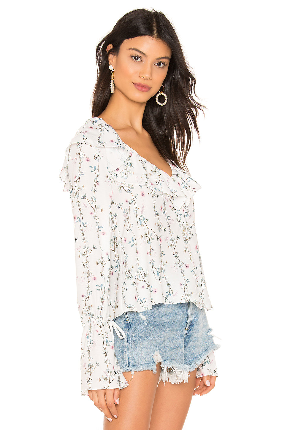 Catherine Blouse in IVORY VINE FLORAL