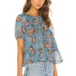 Christiana Top in DUSTY BLUE FLORAL