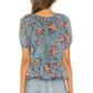 Christiana Top in DUSTY BLUE FLORAL