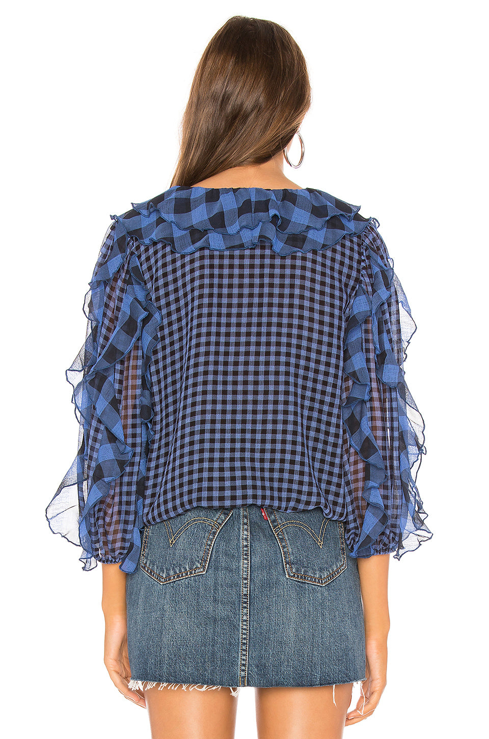 Claire Blouse in BLUE CHECK