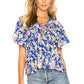Daisy Top in COBALT MIXED FLORAL