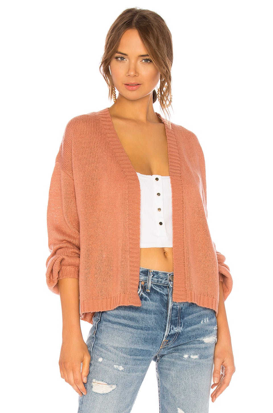 Feather Cardigan in BLUSH PINK