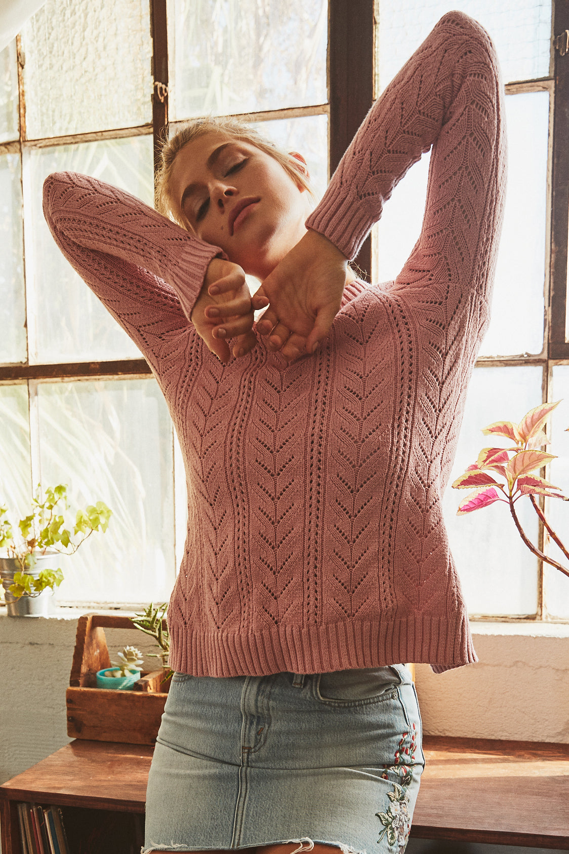Fulton Sweater in ROSE MAUVE