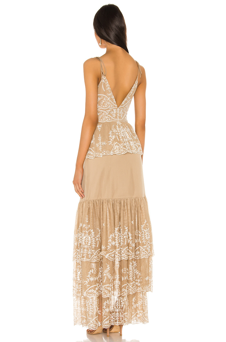 Geonna Dress in NUDE & WHITE
