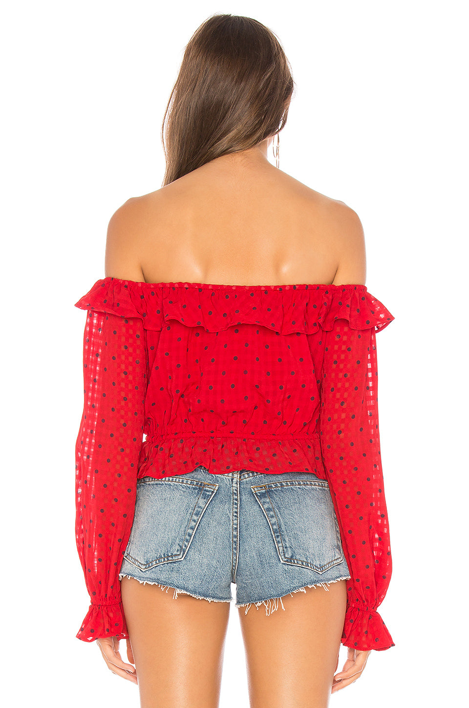 Grace Top in LIPSTICK RED DOT