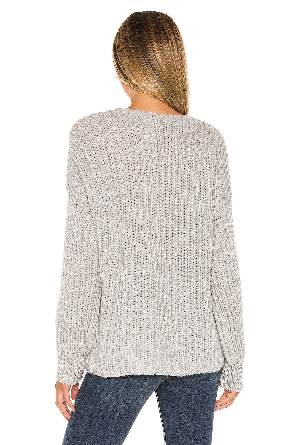 Helen Wrap Sweater in LIGHT GREY