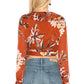 Holly Blouse in ORANGE DAHLIA FLORAL