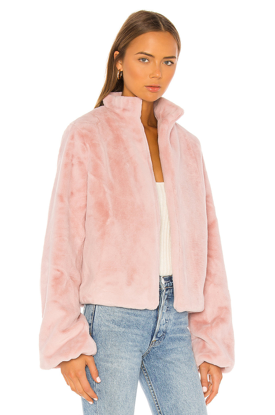 Inori Faux Fur Jacket in BLUSH PINK