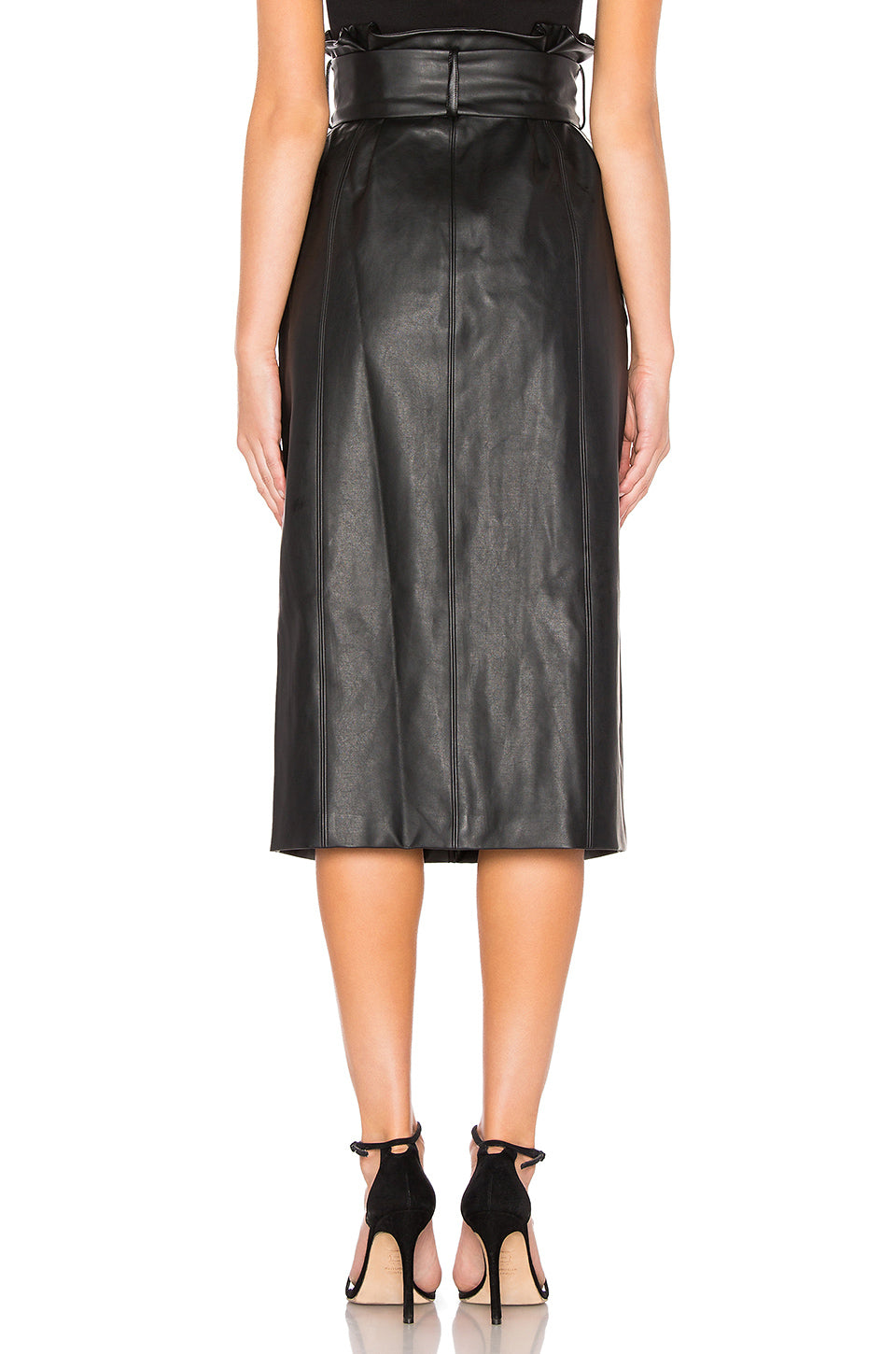 Jenna Faux Leather Skirt in BLACK