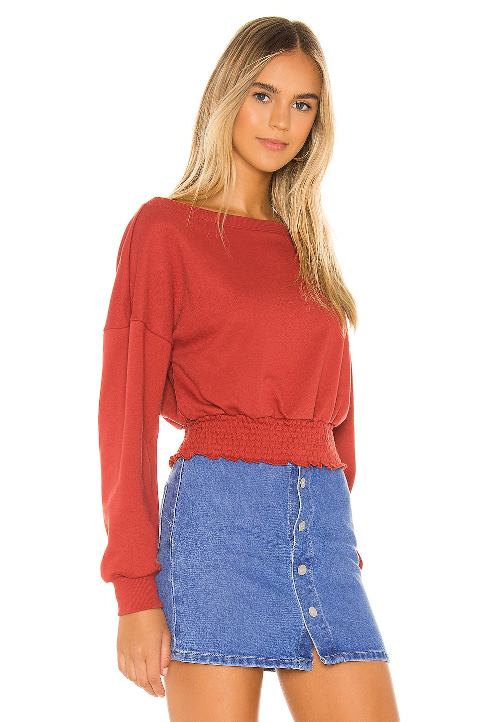 Kristall Sweatshirt in BRICK RED