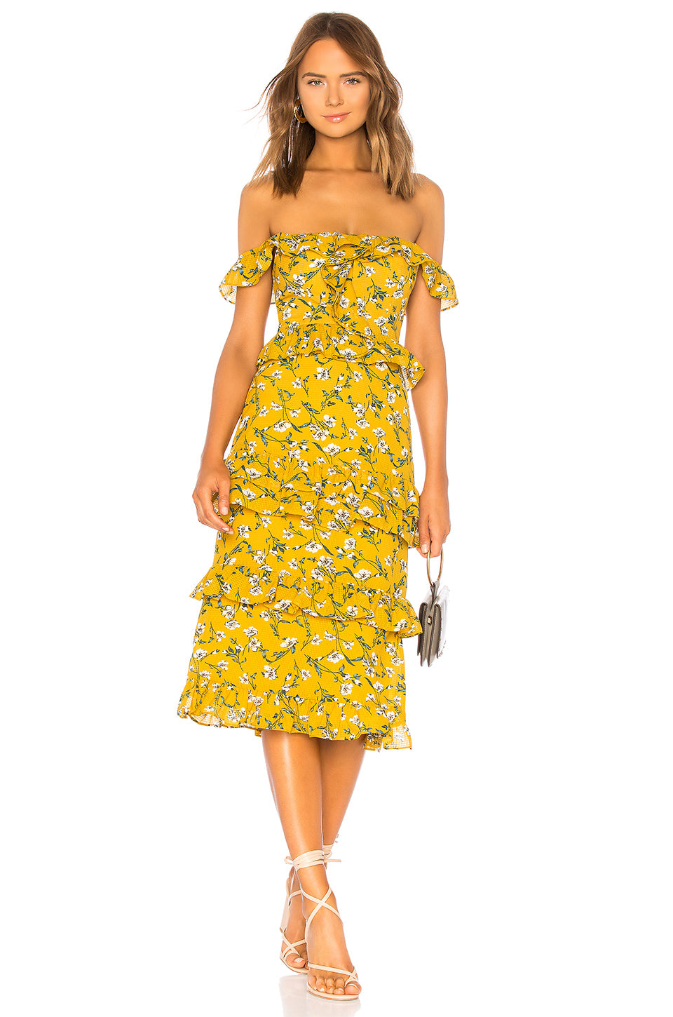 Lily Dress in YELLOW DOLLY FLORAL