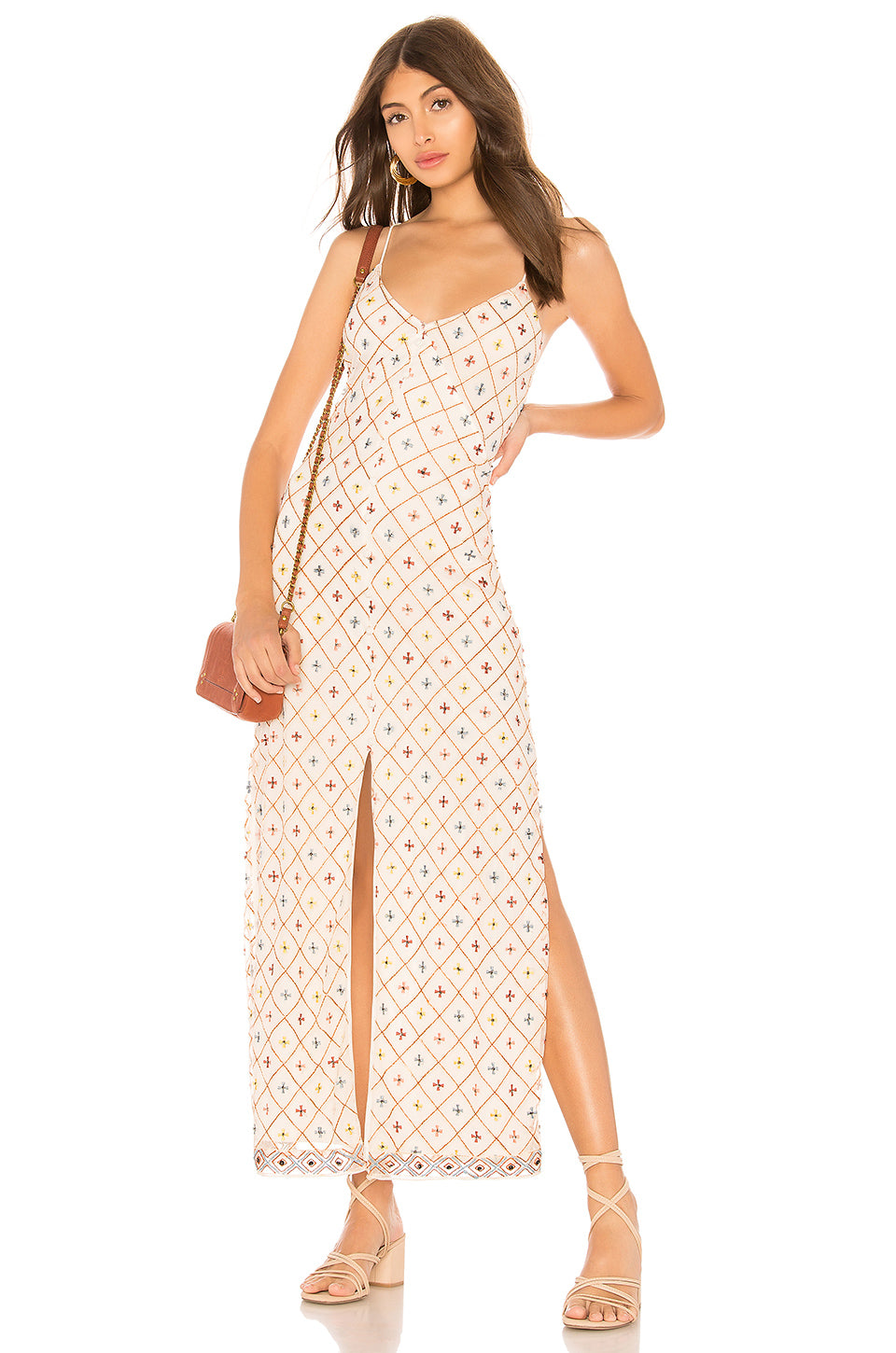Linda Embroidered Dress in CREAM