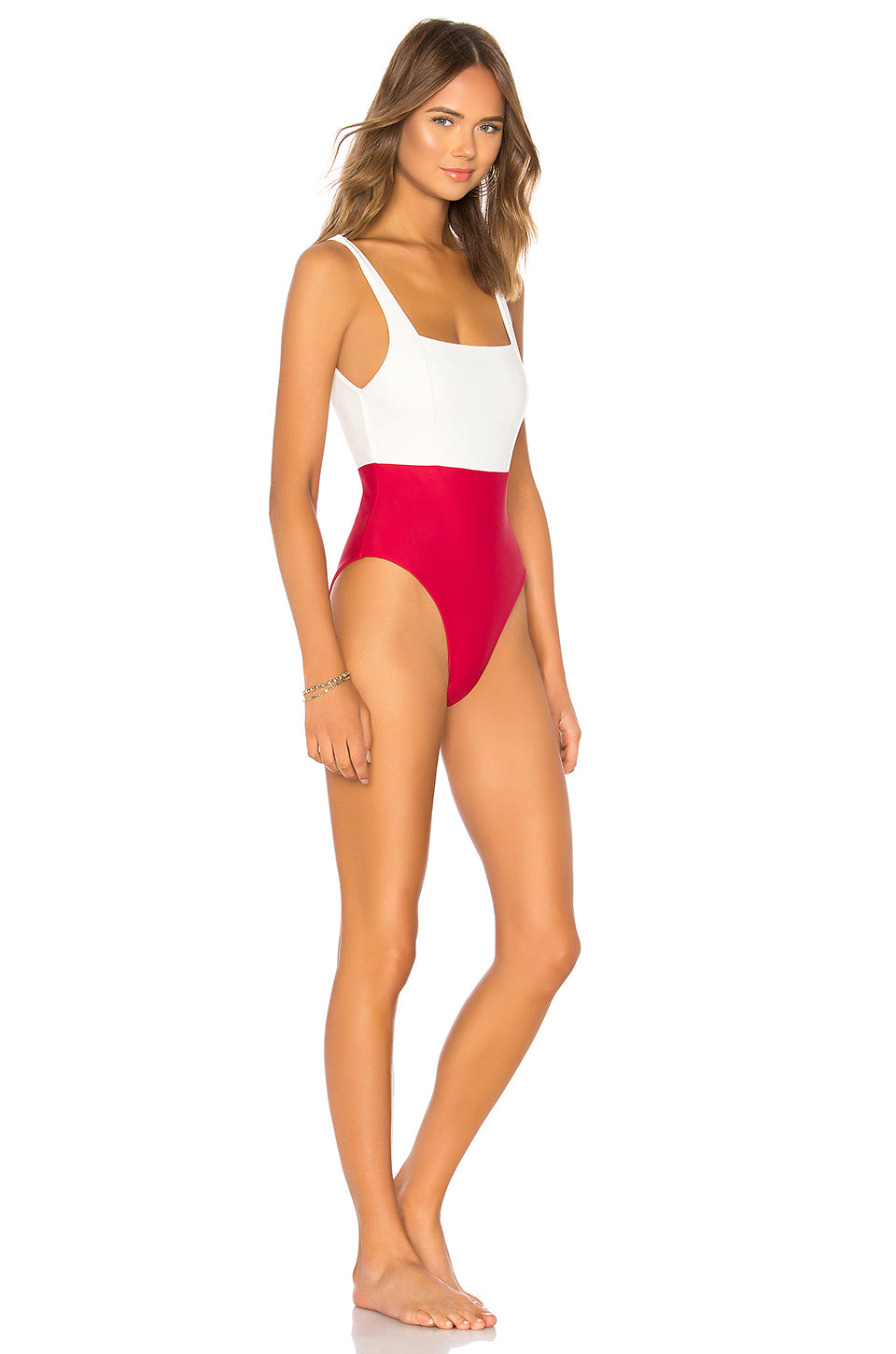 Mack One Piece in RICH RED AND IVORY