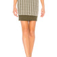 Marci Skirt in OLIVE HOUNDSTOOTH