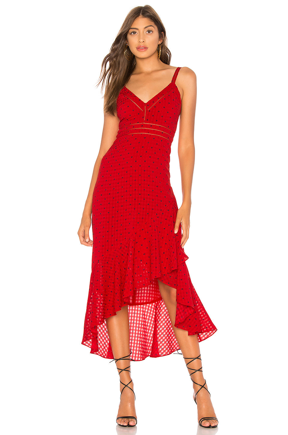 Maya Dress in LIPSTICK RED DOT