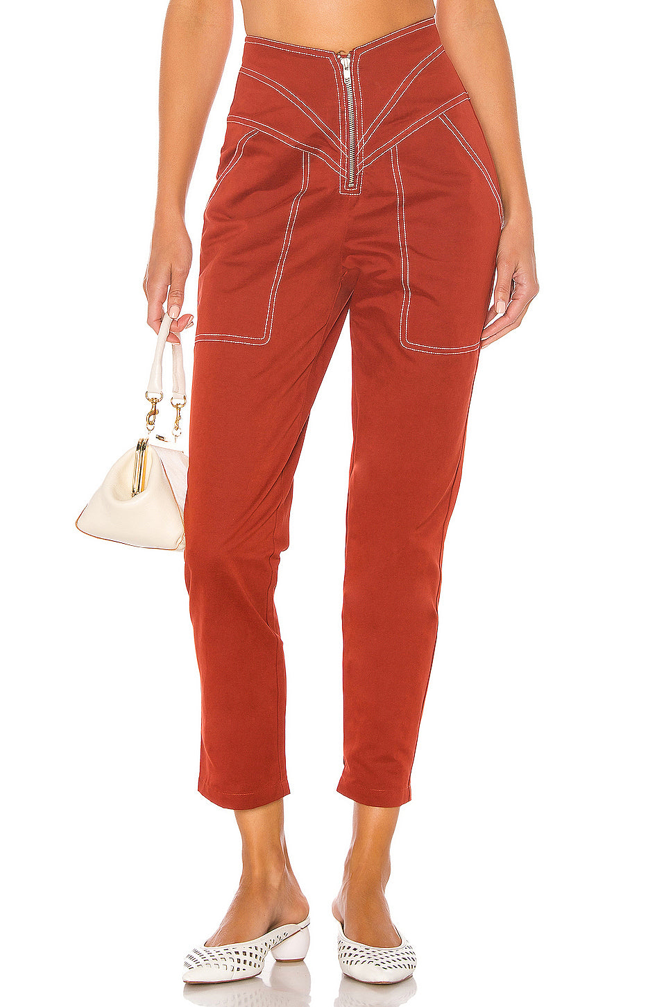 The Solana Pant in BRICK RED