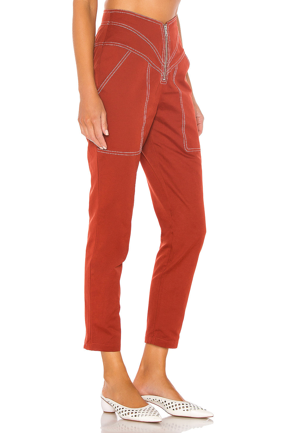 The Solana Pant in BRICK RED
