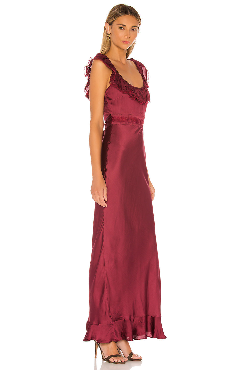 Vanna Dress in CABERNET RED